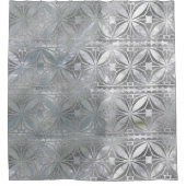 Zilver glitterpatroon op de moeder van parels douchegordijn (Voorkant)