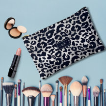 Zilver Glitterprint Zwart Luipaard Monogram Namen 