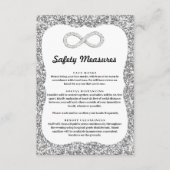 Zilver Glitters Diamanten Oneindigheid Veiligheids Informatiekaartje (Voorkant)
