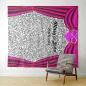 Zilver Glitters Zilver Infinity Roze Gordijn Wandkleed (In Situ (horizontaal))