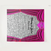 Zilver Glitters Zilver Infinity Roze Gordijn Wandkleed (Voorkant (horizontaal))