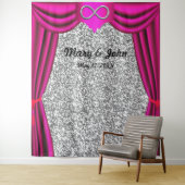 Zilver Glitters Zilveren Oneindigheid Roze Gordijn Wandkleed (In situ)