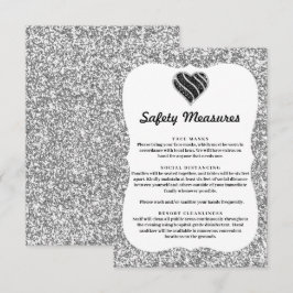 Zilver Glitters Zwart & Wit Hart Veiligheidsmaatre Informatiekaartje