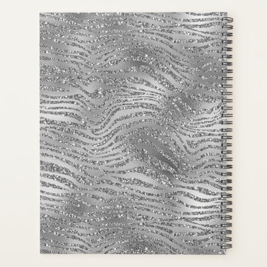 Zilver Glitz Zebraprint Planner (Achterkant)