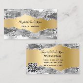 Zilver goud agaat marmer QR code Visitekaartje (Voorkant / Achterkant)