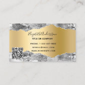 Zilver goud agaat marmer QR code Visitekaartje (Achterkant)