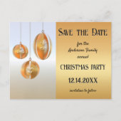Zilver Goud Artistieke Kerst Save the Date Briefkaart (Voorkant)