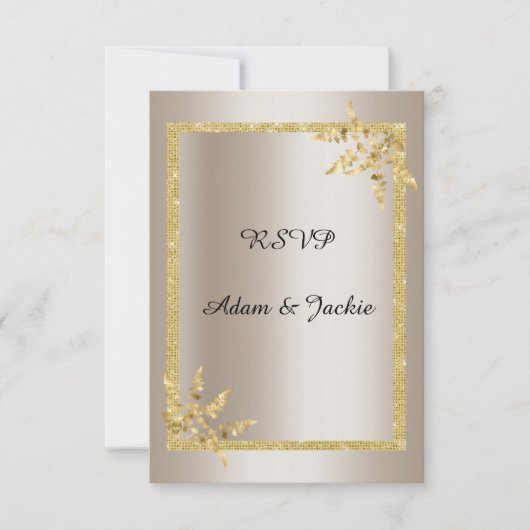 Zilver goud blad ELEGANT CLASSY rsvp Kaart (Voorkant)