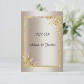 Zilver goud blad ELEGANT CLASSY rsvp Kaart (Staand voorkant)