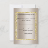 Zilver goud blad ELEGANT CLASSY rsvp Kaart (Achterkant)