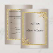 Zilver goud blad ELEGANT CLASSY rsvp Kaart (Voorkant / Achterkant)