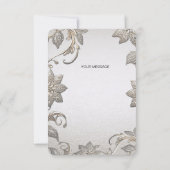 Zilver Goud Bloemen Dank u kaart (Achterkant)