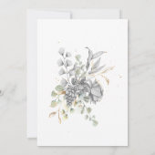 Zilver Goud Bloemen Elegant Vierkant Open Huis Kaart (Achterkant)