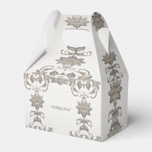 Zilver Goud Bloemen Favoriet Doos Bedankdoosjes (Achterkant)