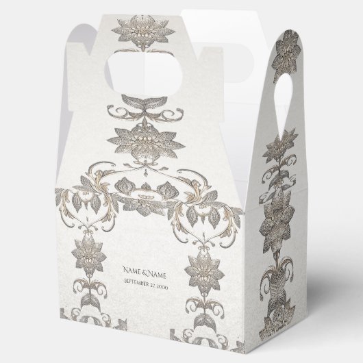 Zilver Goud Bloemen Favoriet Doos Bedankdoosjes (Geopend)