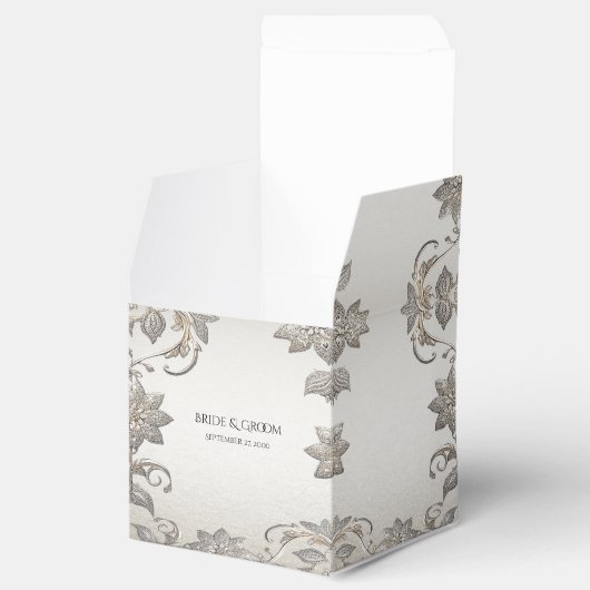 Zilver Goud Bloemen Favoriet Doos Bedankdoosjes (Geopend)