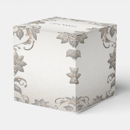 Zilver Goud Bloemen Favoriet Doos Bedankdoosjes (Achterkant)