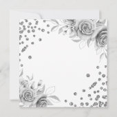 Zilver Goud Bloemen Glitter 30e Verjaardag Script Kaart (Achterkant)