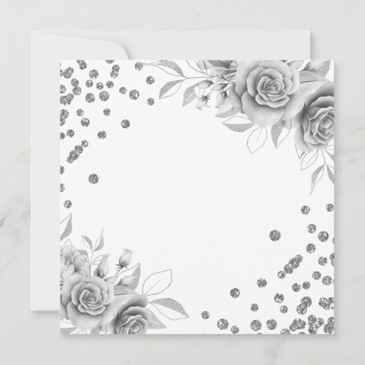 Zilver Goud Bloemen Glitter 30e Verjaardag Script Kaart (Achterkant)