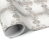 Zilver Goud Bloemen Inpakpapier (Rol Hoek)