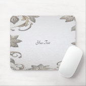 Zilver Goud Bloemen Mousepad Muismat (Met muis)