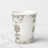 Zilver Goud Bloemen Papier Cups Papieren Bekers (Achterkant)