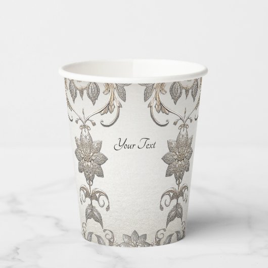 Zilver Goud Bloemen Papier Cups Papieren Bekers (Links)