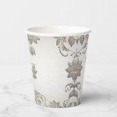 Zilver Goud Bloemen Papier Cups Papieren Bekers (Voorkant)