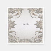 Zilver Goud Bloemen servetten (Voorkant)