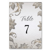 Zilver Goud Bloemen Tafelnummer (Voorkant)