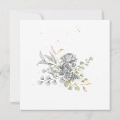 Zilver Goud Bloemig Elegant Vierkant Open Huis Kaart (Achterkant)