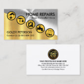 Zilver Goud Diagonaal Handyman Gereedschap Visitekaartje (Voorkant / Achterkant)