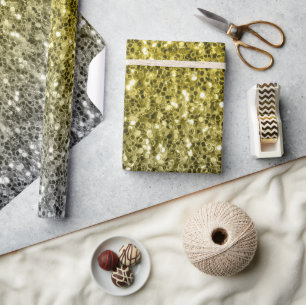 Zilver goud donkere vonken glinster ombre  cadeaupapier