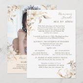 Zilver & Goud Elegante Winter Quinceañera Kaart (Voorkant / Achterkant)