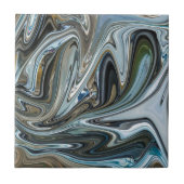 Zilver, goud en turquoise abstract patroon tegeltje (Voorkant)