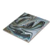 Zilver, goud en turquoise abstract patroon tegeltje (Zijkant)