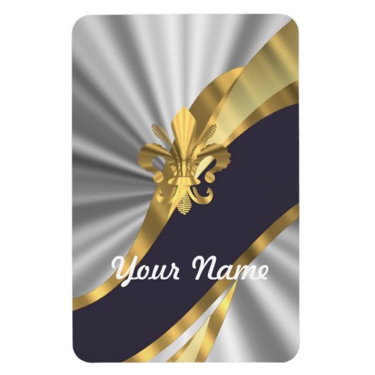 Zilver & goud Fleur dy Lys Magneet (Verticaal)