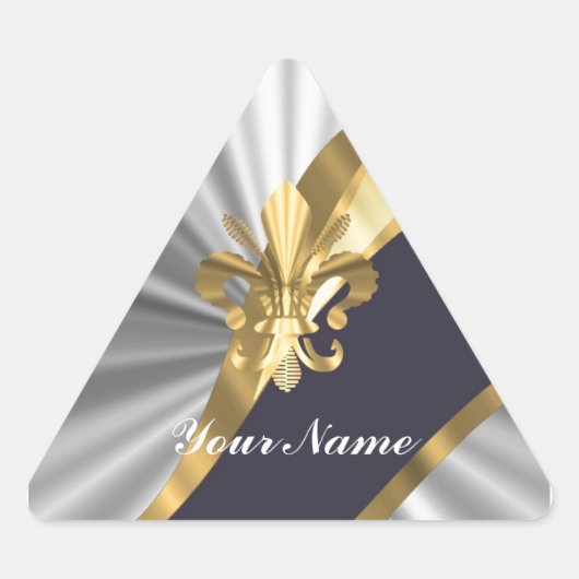 Zilver & goud Fleur dy Lys Sticker (Voorkant)