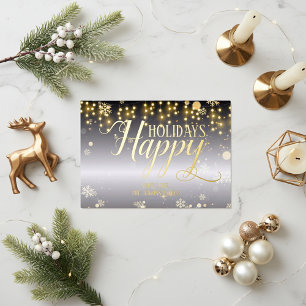 Zilver Goud Folie Kerstverlichting Winter Vakantie Feestdagenkaart