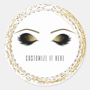 Zilver Goud Glamour Make-up Wimpers Persoonlijk Ronde Sticker