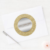 Zilver & Goud Glitter Glam Elegante bruiloft gunst Ronde Sticker (Envelop)