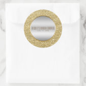 Zilver & Goud Glitter Glam Elegante bruiloft gunst Ronde Sticker (Tas)