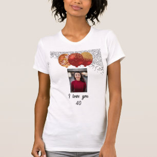 Zilver & Goud Glitter Rode Ballonnen Gastheer/ Gas T-shirt
