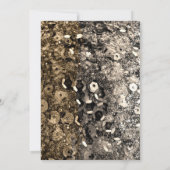 Zilver & Goud Kerstfeest Borduursels Uitnodigingen (Achterkant)