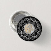 Zilver & Goud Mandala Ronde Button 3,2 Cm (Voorkant /achterkant)