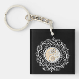 Zilver & Goud Mandala Sleutelhanger