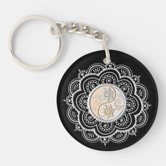 Zilver & Goud Mandala Sleutelhanger (Voorkant)