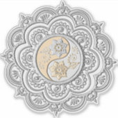 Zilver & Goud Mandala Sticker (Voorkant)