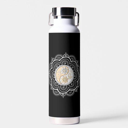 Zilver & Goud Mandala waterfles (Voorkant)