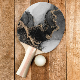 Zilver & Goud Marmer Steen Tafeltennisbatje